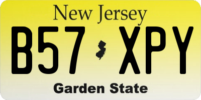 NJ license plate B57XPY