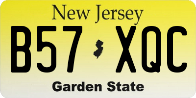 NJ license plate B57XQC