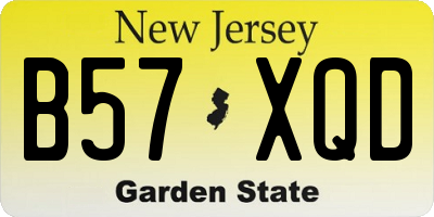 NJ license plate B57XQD