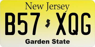 NJ license plate B57XQG
