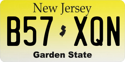 NJ license plate B57XQN