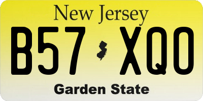 NJ license plate B57XQO