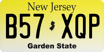 NJ license plate B57XQP