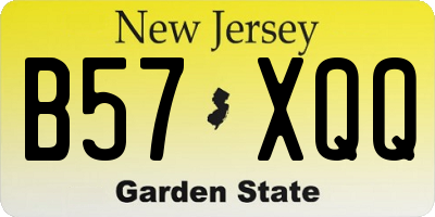 NJ license plate B57XQQ