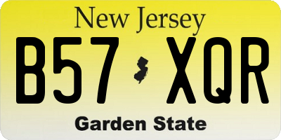 NJ license plate B57XQR