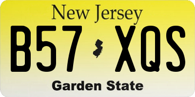 NJ license plate B57XQS