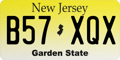 NJ license plate B57XQX