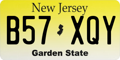 NJ license plate B57XQY