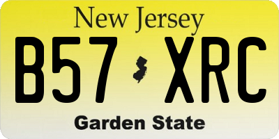 NJ license plate B57XRC