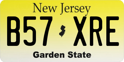 NJ license plate B57XRE