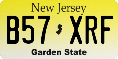 NJ license plate B57XRF