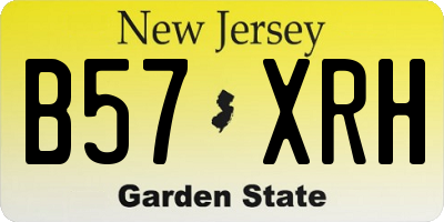 NJ license plate B57XRH