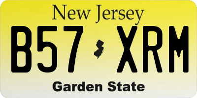 NJ license plate B57XRM