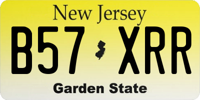 NJ license plate B57XRR