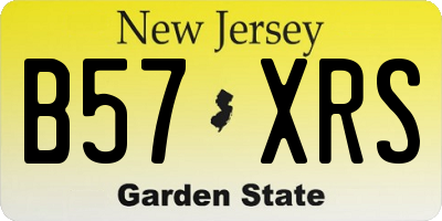 NJ license plate B57XRS