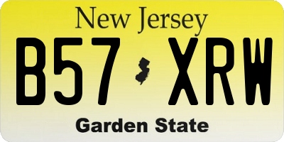 NJ license plate B57XRW