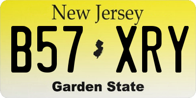 NJ license plate B57XRY