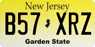 NJ license plate B57XRZ