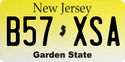 NJ license plate B57XSA