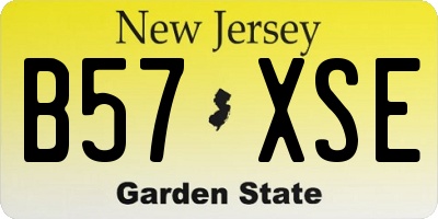 NJ license plate B57XSE