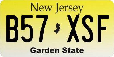 NJ license plate B57XSF