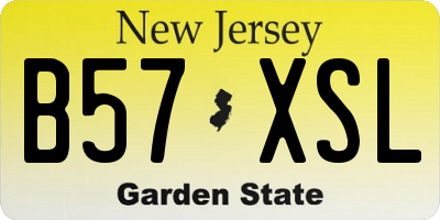 NJ license plate B57XSL