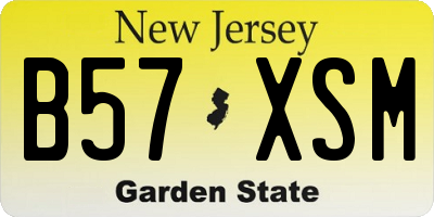 NJ license plate B57XSM