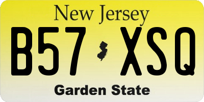 NJ license plate B57XSQ