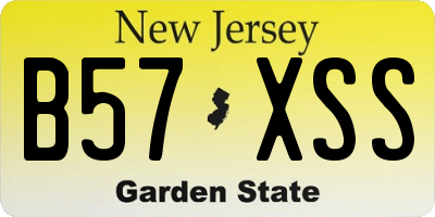 NJ license plate B57XSS