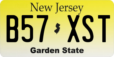 NJ license plate B57XST