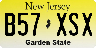 NJ license plate B57XSX