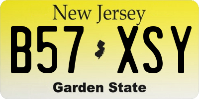 NJ license plate B57XSY
