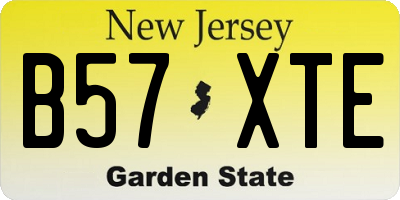 NJ license plate B57XTE