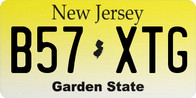 NJ license plate B57XTG