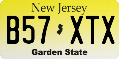 NJ license plate B57XTX