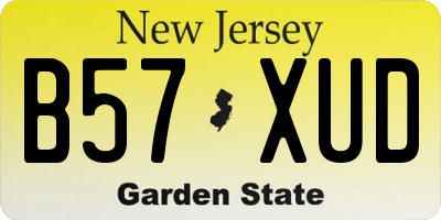 NJ license plate B57XUD