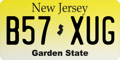 NJ license plate B57XUG