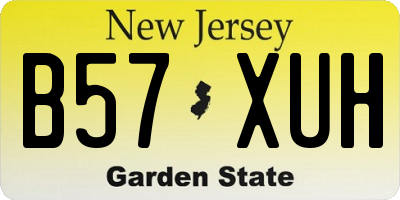 NJ license plate B57XUH