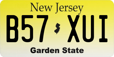 NJ license plate B57XUI