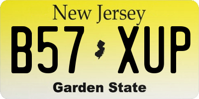NJ license plate B57XUP