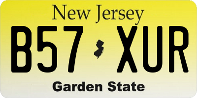 NJ license plate B57XUR