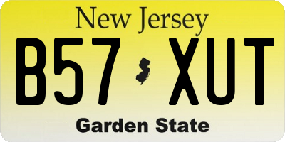 NJ license plate B57XUT