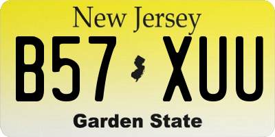 NJ license plate B57XUU