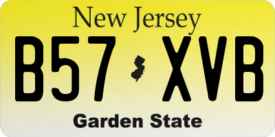 NJ license plate B57XVB