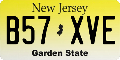 NJ license plate B57XVE