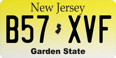 NJ license plate B57XVF