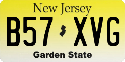 NJ license plate B57XVG