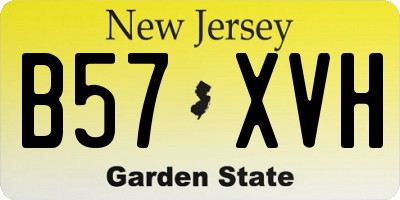 NJ license plate B57XVH