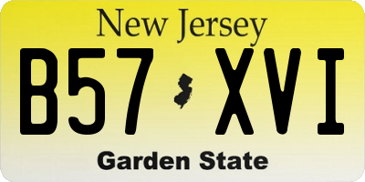 NJ license plate B57XVI