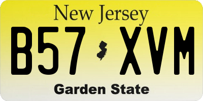 NJ license plate B57XVM